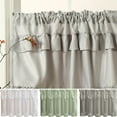 thumbnail image 1 of Taotanxi Half Window Curtains Small Drapes for Kitchen 39.4x17.7 Inch Rustic Solid Color Tier Curtains Farmhouse Cafe Small Window Treatment for Dining Room Bathroom 1 Panels Set Gray/0839, 1 of 1