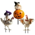 thumbnail image 1 of Taotanxi Halloween Decor, Garden Garden Decorative Iron Products Plug-in - 3Pcs Halloween Skeleton Chicken Garden Stake with Realistic Winged Design for Outdoor Lawn, Yard & Home Decor, 1 of 7
