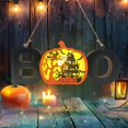 thumbnail image 1 of Taotanxi Halloween Decorations Door Sign Wood Pumpkin Bats Boo Sign Night Light Fall Decorations for Home Wall Accents House Party Apartment Kitchen Window Hanging Table Decor 3.5 × 8.6in, 1 of 7