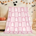 thumbnail image 1 of Taotanxi Halloween Ghost Pink Blanket Halloween Throw Blanket Flannel Lightweight Soft Plush Fuzzy Blankets for Bed Sofa Couch Livingroom Chair Car Travel Pet 30"x40", 1 of 6