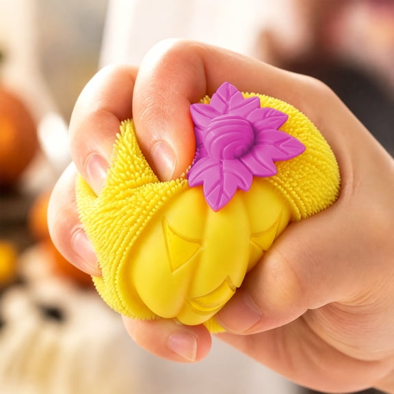 Taotanxi Halloween Pumpkin Squeezes Stress Ball, Slow Rising Memory Foam, Soft Fidget Toy for Anxiety Relief, Adults Anxiety Stress Relief Toys, Party Favors Gift for Adult (Yellow)