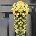 thumbnail image 1 of Taotanxi Hanging Flowers Violet Flower Basket, Artificial Wall Wisteria Vine Flowers Garland Fake Silk Orchid Simulation Plant Vine Wedding Home Wall Traling Garden Floral Decoration (Yellow),12*33", 1 of 3