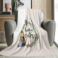 thumbnail image 1 of Taotanxi Happy Easter Throw Blanket Easter Rabbit Bunny Easter Eggs With Tulip Flowers And Gnomes Holiday Flannel Blanket Soft Lightweight Fleece Blanket for Bed Sofa Couch 40"X28", 1 of 6