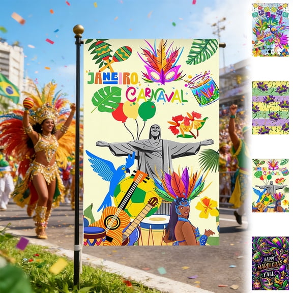 Taotanxi Happy Mardi Gras Garden Flag Masquerade Mask Cat Yard Flags Spring New Orleans Carnival Festival Masquerade Celebration Season Holiday Party Yard Decoration for Outside 12x18 Double Sided