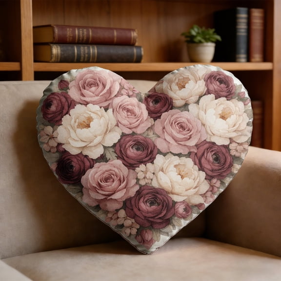 Taotanxi Home Fashions Heart Decorative Pillow Spring Floral Decorative Pillow for Bed Sofa,13.78"