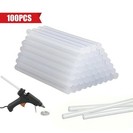 Taotanxi Hot Glue Sticks for Glue Gun - 100 pcs - 7mm x 100mm Resin EVA Hot Melt Stick - Clear Adhesive for Arts & Crafts
