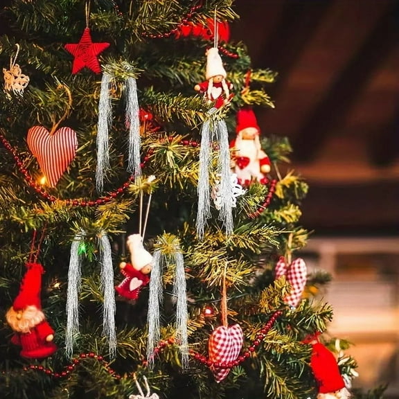 Taotanxi Icicle Tinsel Garland Iridescent Tinsel Strands Foil Fringe Icicles for Chrismtas Tree Holiday Decoration Party Supplies (3000, Silver)