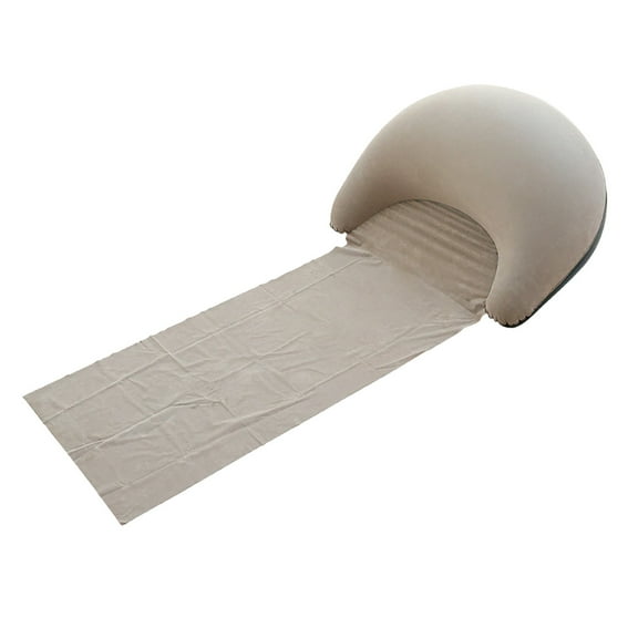 Taotanxi Inflatable Beach Mat, 60 x 29 Inch, Flocked Surface, Pillow Surround (Coffee)