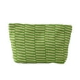 thumbnail image 1 of Taotanxi Knit Stripe Makeup Bag Large Zipper Make Up Accessory Pouch for Purse Cosmetic Brush Bag for Travel Essential,Green 2, 1 of 8