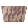 thumbnail image 1 of Taotanxi Knit Stripe Makeup Bag Large Zipper Make Up Accessory Pouch for Purse Cosmetic Brush Bag for Travel Essential,Purple, 1 of 8