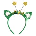 thumbnail image 1 of Taotanxi Light Up St Patrick'S Day Bow Headbands Sequins Clover Hairband Green Irish Headpiece for Women for Girls, Kids, And Women (Christmas Green), 1 of 5
