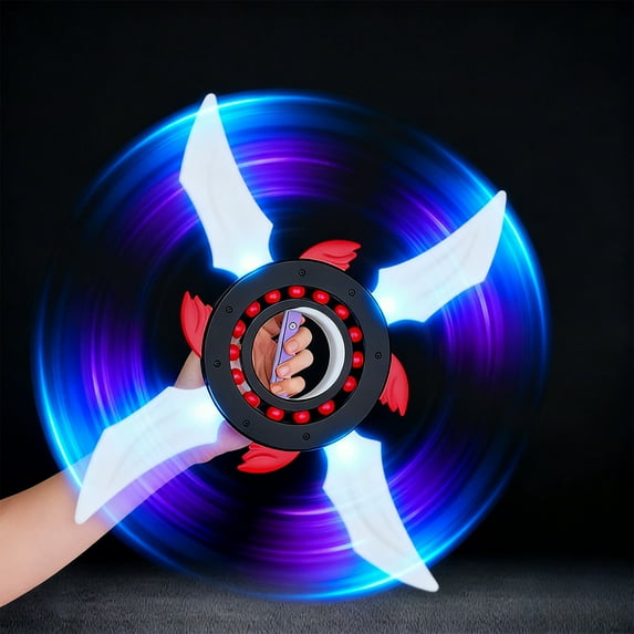 Taotanxi Luminous Flywheel, Fidget Spinner Gifts for Adults Kids, Finger Hand Spinner, Fidgets for Kids, Stress Anxiety ADHD Relief Figets Toy, Luminous Night Effects, Black