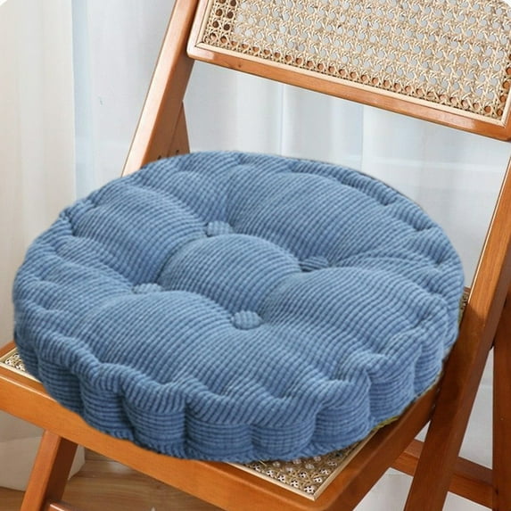 Taotanxi Meditation Floor Pillow Large Round Floor Cushions for Adults Blue Corduroy Floor Seat Pillows Cushion for Living Room Balcony Tatami Yoga,15.7 Inch