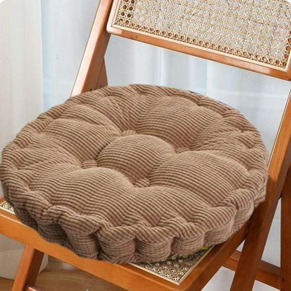 Taotanxi Meditation Floor Pillow Large Round Floor Cushions for Adults Brown Corduroy Floor Seat Pillows Cushion for Living Room Balcony Tatami Yoga,15.7 Inch