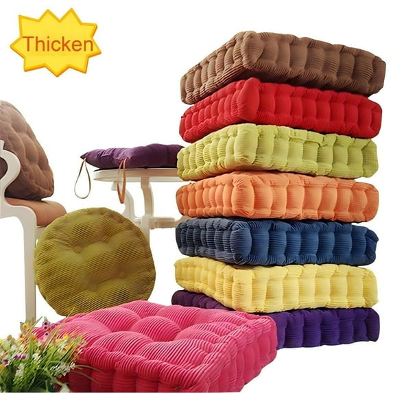 NOBRAND Meditation Floor Pillow Large Square Floor Cushions for Adults Blue Corduroy Floor Seat Pillows Cushion for Living Room Balcony Tatami Yoga,18X18 Inch