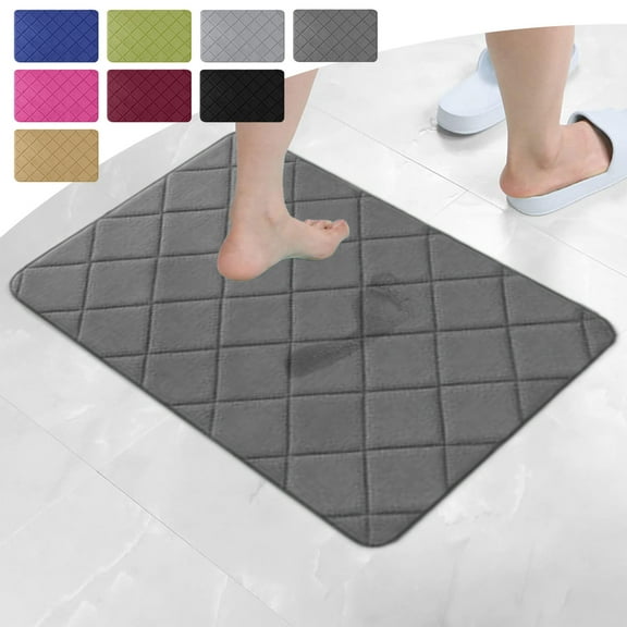 Taotanxi Memory Foam Bath Mat 24" X 15.7", Super Soft Absorbent Bathroom Mats, Non Slip Bathroom Rugs, Machine Washable Bath Rugs for Bathroom Floor, Pink