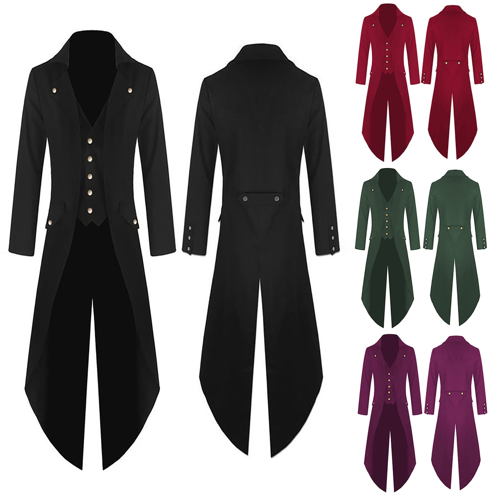 Taotanxi Men's Fashion Coat Windbreaker Gothic Style Jacket Men's Retro ...