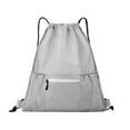 thumbnail image 1 of Taotanxi Mesh Drawstring Backpack Bag, Multifunction Mesh Bag for Swimming, Athletic Gym, Clothes, Beach, Swim (Gray), 1 of 6