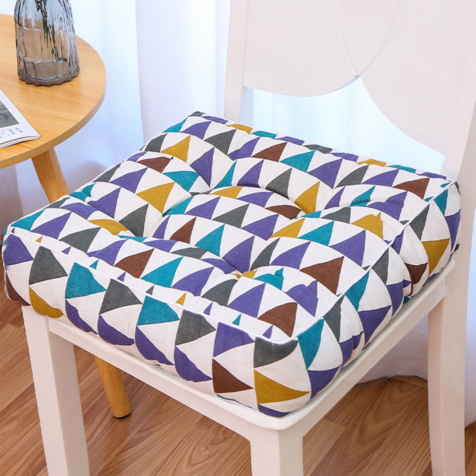 Taotanxi Natural Linen Chair Cushion With Ties For Non-Slip Stylish ...
