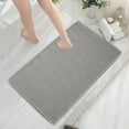 thumbnail image 1 of Taotanxi Non-Slip Bath Mat With Rubber-Backing, Braided Absorbent Machine Washable Thin Rug for Bathroom Floor, Quick Dry, Fits Under Door, 17''x24'' Gray, 1 of 6