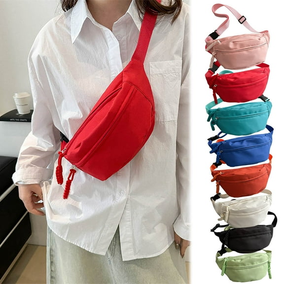 Taotanxi Nylon Crossbody Bags for Women, Trendy Medium Crescent Bag, Lightweight Woman Over Shoulder Purse With Zipper