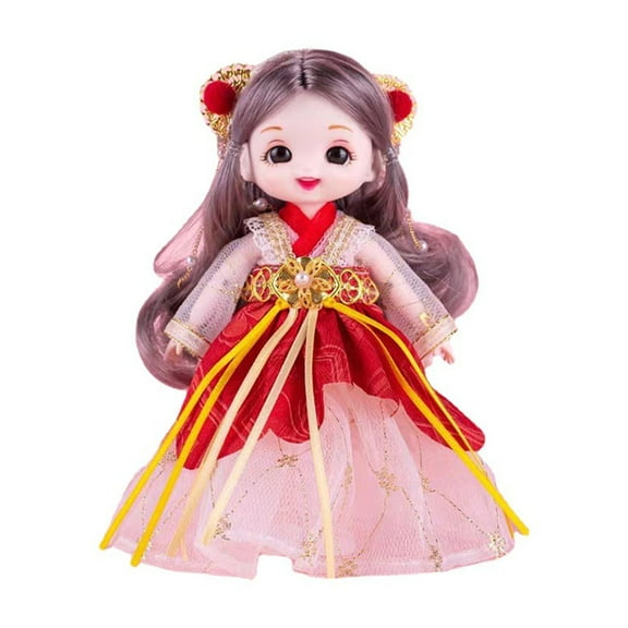 Taotanxi Oriental Decorative Doll Chinese Antique 6.69-Inch Doll A Dreamy Gift To Children With Beautiful Hair Accessories