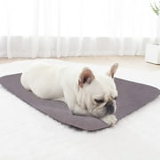 Taotanxi Orthopedic Dog Beds for Median Dogs, Dog Pad for Crate with Durable Washable Waterproof Linen Removable Cover, Gray