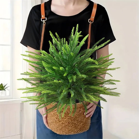 Taotanxi Outdoor Christmas Tree Frosted Urn Filler, Norfolk Pine Real Touch Artificial Topiary with Ground Stakes –Christmas Indoor Outdoor Decorations