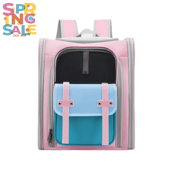 Taotanxi Pet Carrier Backpack, Cat Backpack Carrier with Breathable Holes, Collapsible Portable Pet Travel Carrier for Medium/Small Cats and Dogs,Ideal for Outdoor Picnic,Hiking (Pink)