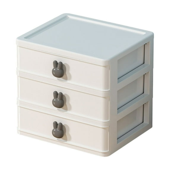 Taotanxi Plastic Drawer Storage, 1 Pc Storage Bins With Drawers 3 Drawers Storage Station Cube for Cosmetic Makeup Stationery