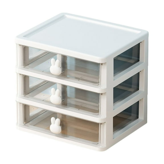 Taotanxi Plastic Drawer Storage, 1 Pc Storage Bins With Drawers 3 Drawers Storage Station Cube for Cosmetic Makeup Stationery