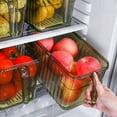 thumbnail image 1 of Taotanxi Plastic Food Storage Produce Containers for Fridge, Stackable Lettuce Keeper for Refrigerator With Removable Drain Tray Keep Fresh for Vegetables/Fruit/Berry/Salad - 10'' X 5.3'' X 5.2'', 1 of 6