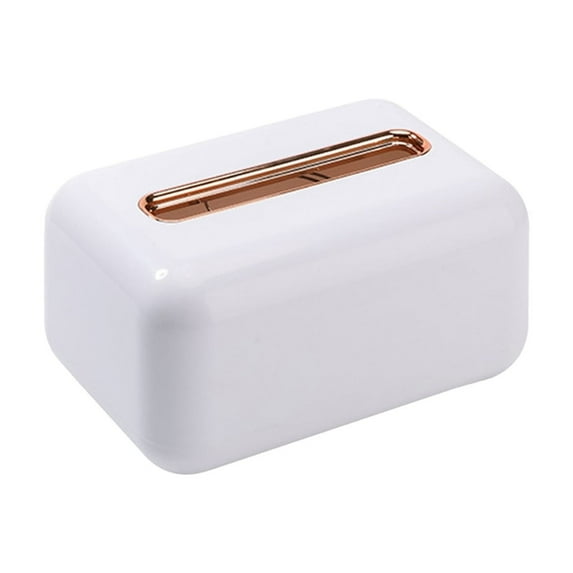 Taotanxi Plastic Tissue Box Cover, Tissue Box Holders Rectangle Napkin Holders Modern Tissue Dispenser for Bathroom Vanity, Countertops, Night Stand (White)