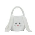 thumbnail image 1 of Taotanxi Plush Easter Bunny Basket for Kids Boys Girls Easter Buckets with Long Plush Ear Personalized Egg Hunting Bags,Bunny Kids Easter Tote Bags for Easter Decorations Candy(White), 1 of 9