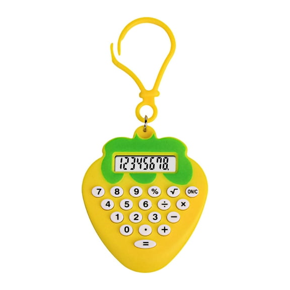 Taotanxi Pocket Calculator Keychain Micro Strawberry Shaped Calculator Small Portable Mini Electronic Calculator for Home School Supplies