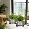 thumbnail image 1 of Taotanxi Portable Plastic Tray with Wheels and A Round Base, 10" Suitable for Potted Plants, Movable Flower Pot Stand (Grey), 1 of 5