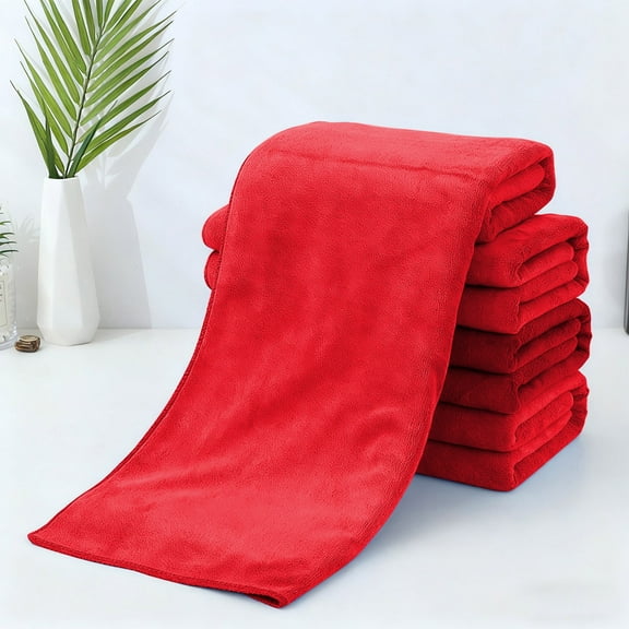 Taotanxi Premium Microfiber Detailing Towels, 340 GSM Lint Free Car Buffing Waxing Polishing Drying Towel, Pack of 1 (Red)