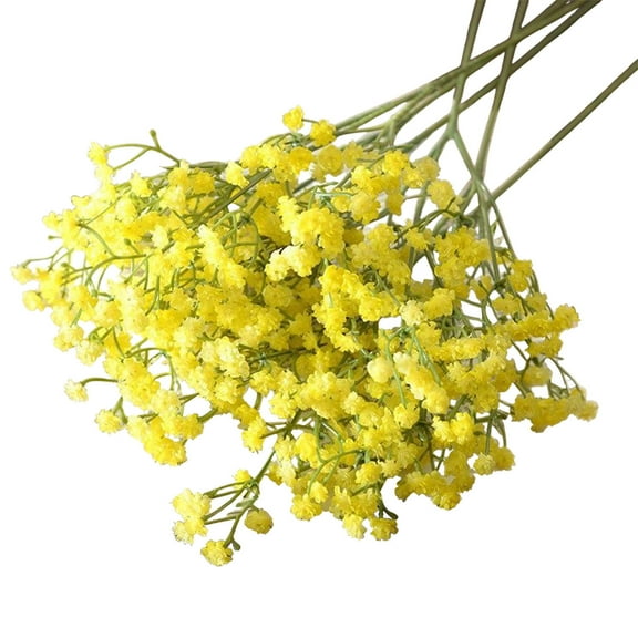 Taotanxi Preserved Baby's Breath 2 Bunches, Artificial Flowers Decorative for Vase Arrangements Home Decoration Photo Props Parties and Weddings, D-IY Decor-Yellow