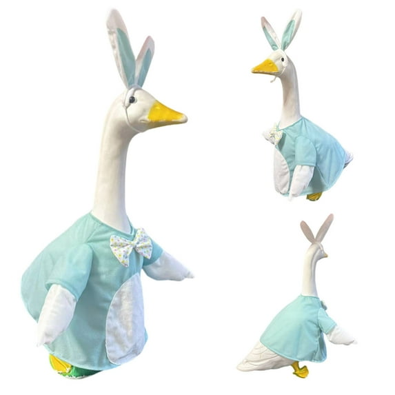 Taotanxi Rabbit Goose Outfits Funny Porch Goose Outfit 23 Inch Holiday Lawn Geese Cloth for Summer Spring Garden Yard Lawn Outdoor Decoration