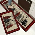 thumbnail image 1 of Taotanxi Red Buffalo Plaid Xmas Trees Merry Christmas Kitchen Mats Set of 2, Winter Decor Low-Profile Kitchen Rugs for Floor - 15.7x24 and 15.7x59 Inch, 1 of 7