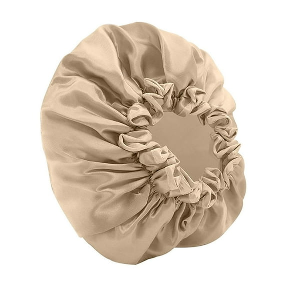 Taotanxi Reusable Shower Cap for Women, Large Waterproof Shower Essentials Bonnet Washable Elastic Band Bath Hair Wrap Hat for Long Hair, Braids(Rose Gold)