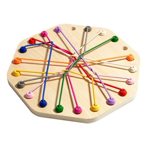Taotanxi Rope Untangling Puzzle Game for Seniors with Dementia - Wooden Hexagon Board & 10 Color Cords, Simple & Engaging Activities for Elderly, Gifts for Nursing Home Patients
