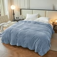 thumbnail image 1 of Taotanxi Ruched Throw, 39"x59" Fleece Blanket, Soft Lightweight, Bed Blankets for Bed, Throw, Light Blue, 1 of 6