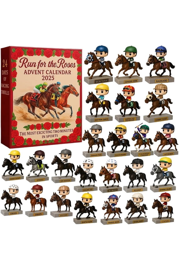 Running for Roses 2025 Advent Calendar, 24 Days Running for Roses Advent Calendar Countdown Calendar for Home Xmas Tree Presents Decoration