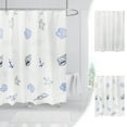 thumbnail image 1 of Taotanxi Semi-Transparent Clear Shower Curtain with Geometric, Water-Repellent Liner with 12 Hanging Loop for Bathroom, 71x79 Inches, 1 of 7