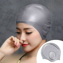 Taotanxi Silicone Swim Cap,Ear Protection 3D Ergonomic Design Waterproof Bathing Solid Swimming Cap Ear Cover Pockets Comfortable for Adult Men Women Long Hair