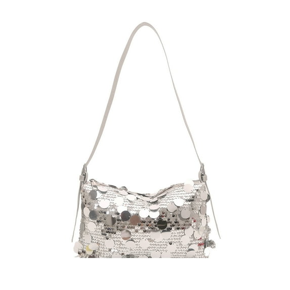 Taotanxi Silver#1038 Women Sparkly Sequin Clutch Purse, Glitter Evening Handbag Crossbody Bag for Party Prom Banquet