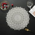 thumbnail image 1 of Taotanxi Silver Round Placemats, Hollow Out Washable And Wipeable Place Mats, Pressed Vinyl Table Mats for Anniversary Dinner Kitchen Decorations, 1 of 6