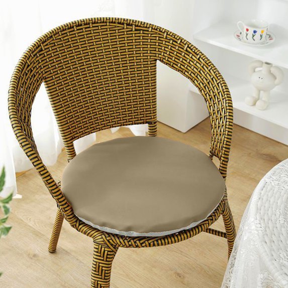 Taotanxi Simples Solid Color Round Cushion Thick Non Slip Chair Pad Round Stool Butt Pad Waterproof Stool Cushion 11.81x11.81in,Khaki