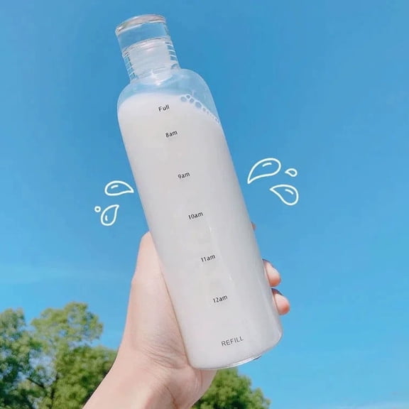 Taotanxi Slim Water Bottle 17.59Oz [Lightweight & Shatterproof] Fits Backpack & Cupholder for Travel, Sports, School, Gym - Clear Water Bottle With Measurements - Transparent